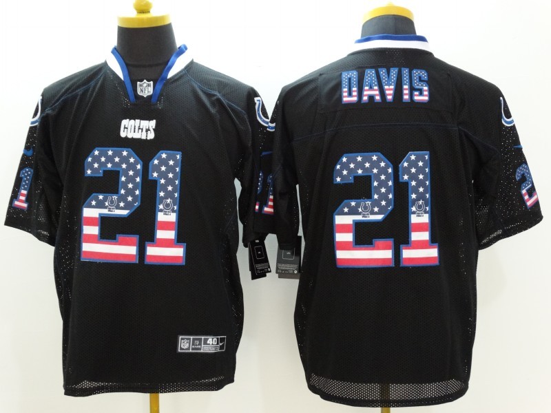 Men's Indianapolis Colts Vontae Davis #21 Black Jersey